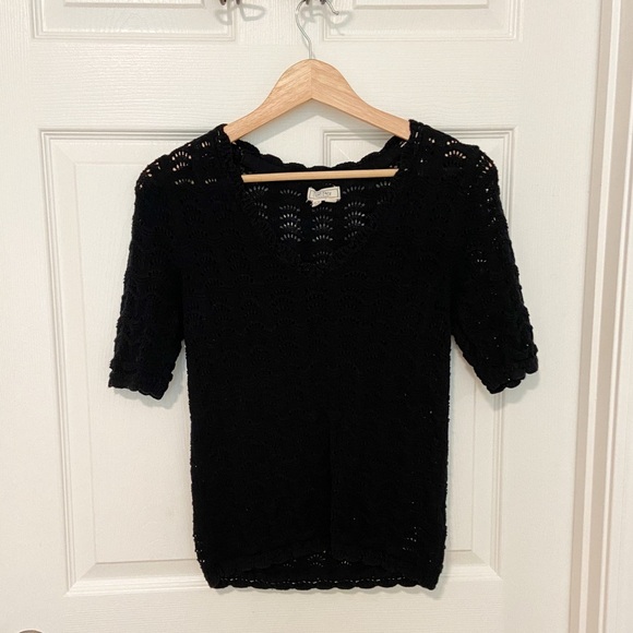 Fat Face Crochet Vienna 100% Cotton Knit Short Sleeve Blouse Top - Picture 8 of 11